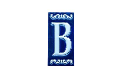 Cobalt Ceramic House Number & Letter Tile