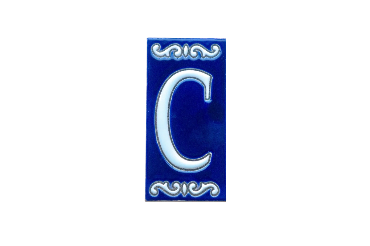 Cobalt Ceramic House Number & Letter Tile