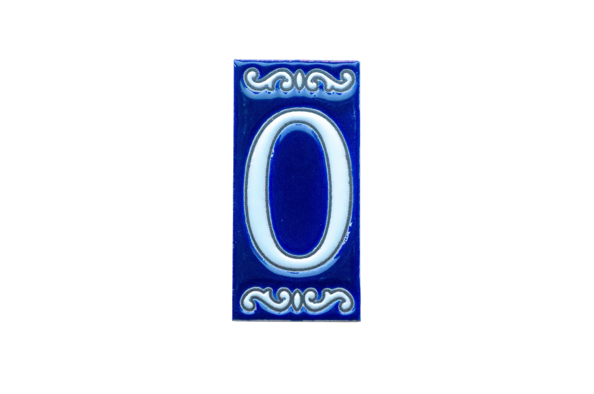 Cobalt Ceramic House Number & Letter Tile