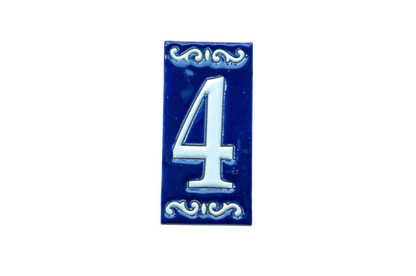 Cobalt Ceramic House Number & Letter Tile