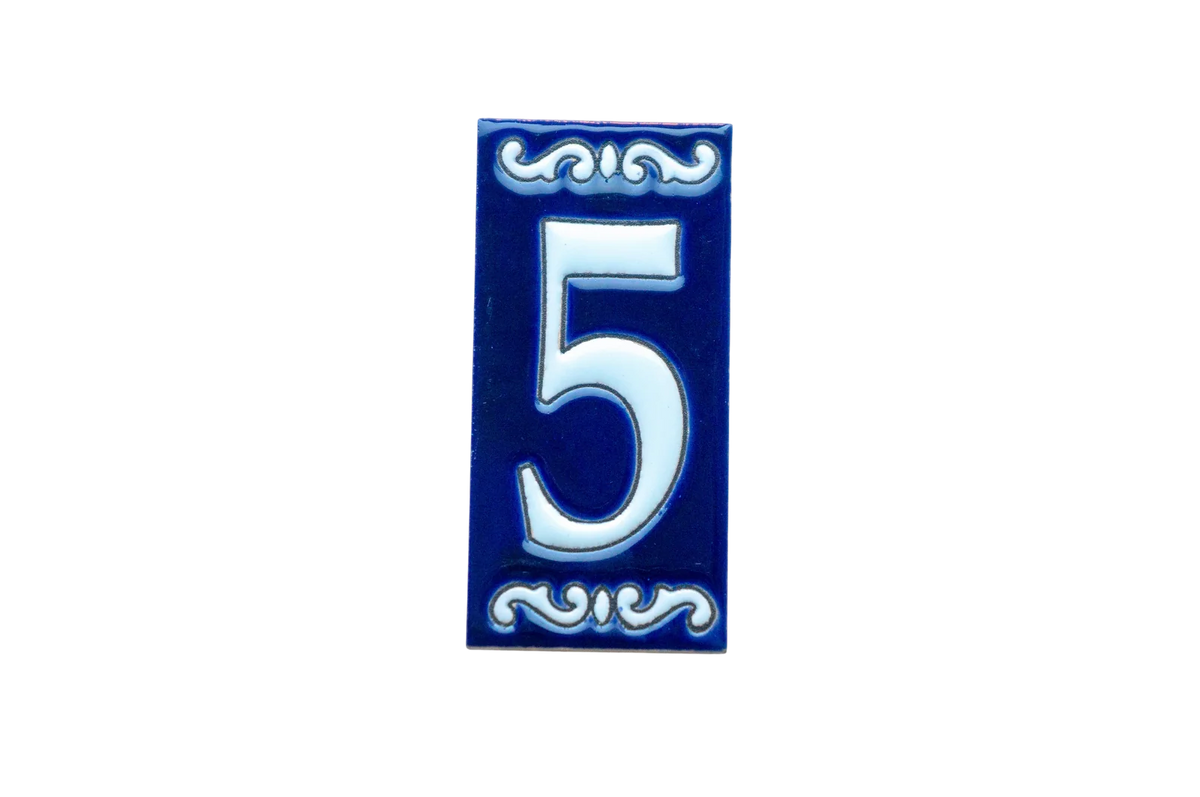 Cobalt Ceramic House Number & Letter Tile
