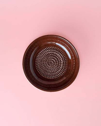 Medium Pottery Grater Bowl For Kitchen Decor / Brownie