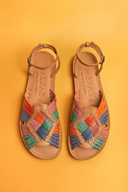 Alebrijes Tan Leather Sandals