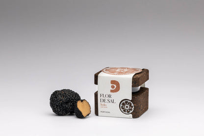 White truffle Fleur de Sel in reusable Portuguese cork and glass shaker