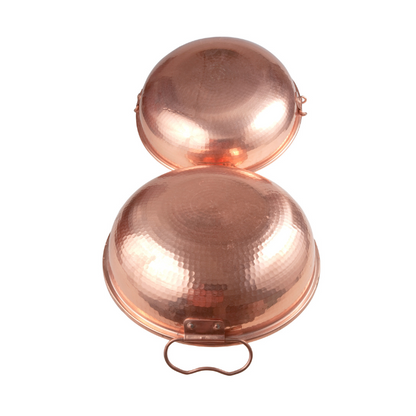 CopperGarden® Cataplana braadpan van met de hand vertind gehamerd koper met een diameter van ca. 30 cm, Portugees, koperen braadpan met perfecte warmtegeleiding, voor gas/vuur/grill en oven CopperGarden® Cataplana braadpan van met de hand vertind gehamerd koper met een diameter van ca. 30 cm, Portugees, koperen braadpan met perfecte warmtegeleiding, voor gas/vuur/grill en oven