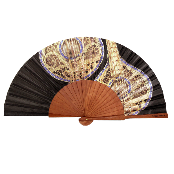 Hand fan with Fado guitar design