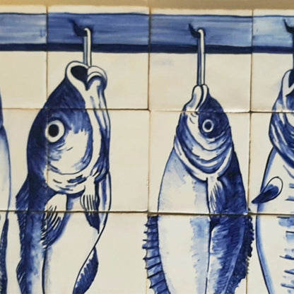 Hand painted Portuguese tile with Fish