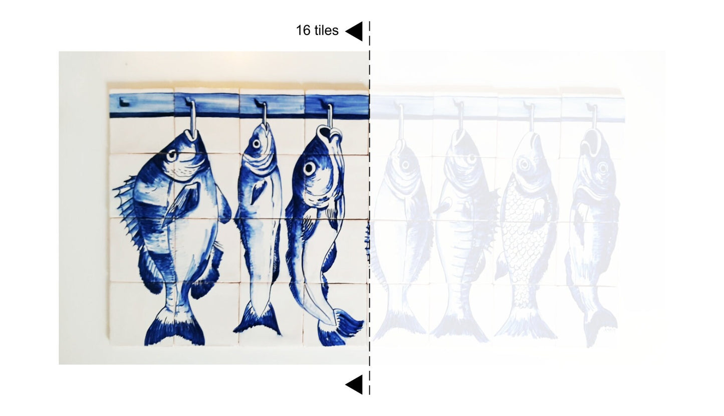 Set of 16 Portuguese tiles Made to order