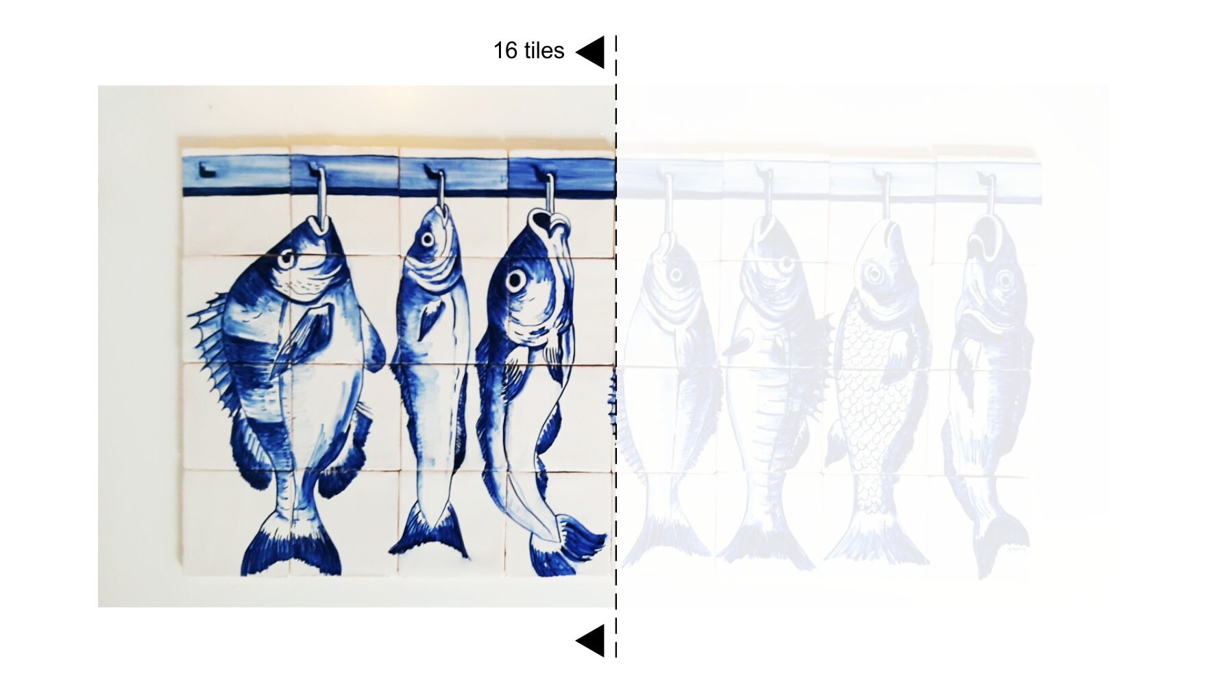 Set of 16 Portuguese tiles Made to order